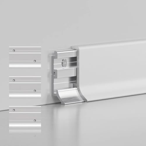 Aluminium-Sockelleiste, 125 Cm * 2 Stück Laminatboden-Kanten- Und Zierleisten Für Ein Professionelles Finish In Küchen, Wohnzimmern Und Fluren(White,4cmx125cm)