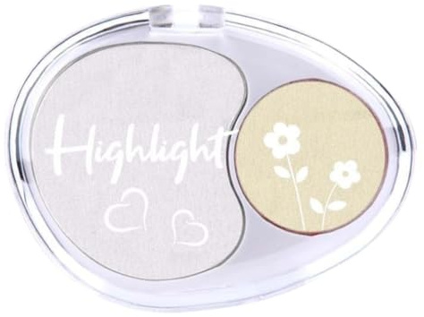 2-in-1 Kontur & Highlighter Palette Gebackenes Make-Up mit wasserfester Formel - Brillanter Teint mit langanhaltendem Glow für Gesicht & Dekolleté (Weiß)