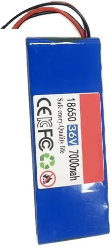 Caimcie 36V 7Ah Ebike Battery, 10S1P Lithium-ion Battery Pack with Built-in BMS, Rechargeable Electric Bicycle Replacement Battery with Charger for 200W-800W Motor Bullet+SM