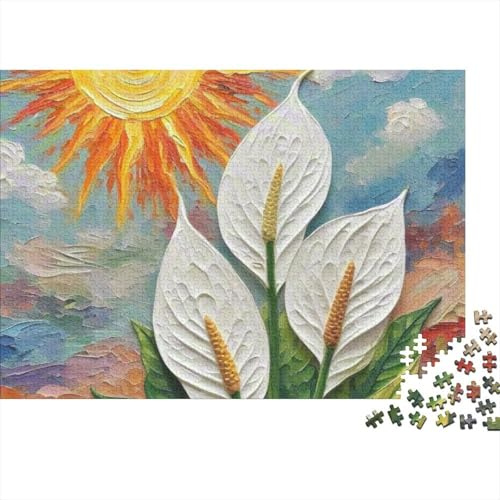 Peace Lily 1000 Piece Recycled Cardboard Jigsaw Puzzle Adult Peace Lilies Sunrise Relaxation Game Educational Stress Relief Wall Decor Great Gift Idea Leisure Time
