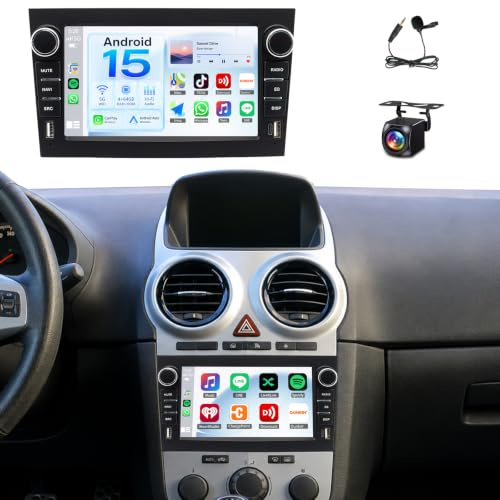 JAWSEU 4G+64G Radio Coche para Opel Astra h Zafira b Vivaro Meriva Combo | Pantalla Táctil 7 Pulgadas con Android Auto Inalámbrico CarPlay 2 DIN Radio GPS FM WiFi 5G Bluetooth 5.0 HiFi Android 15