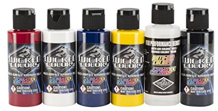 Airbrush Paint - Wicked Detail Primary Set - 6x60ml btls - #W110-00