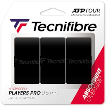 Tecnifibre ATP Pro Players Overgrip - 3 Pack, Color- Black