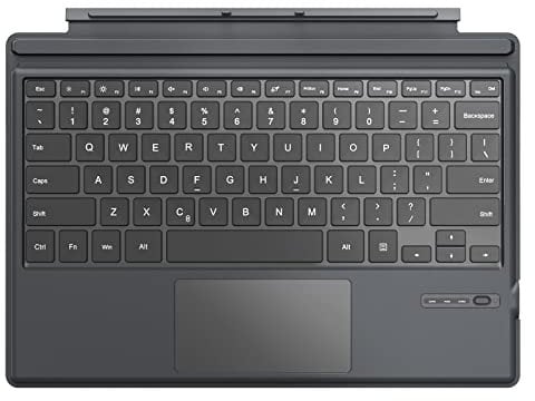 MoKo Type Cover Fits Microsoft Surface Pro 7 Plus/Pro 7 / Pro 6 / Pro 5 / Pro 4 /Pro 3, Lightweight Slim Wireless Bluetooth Keyboard with Two Button Trackpad and Built-in Rechargeable Battery, Gray