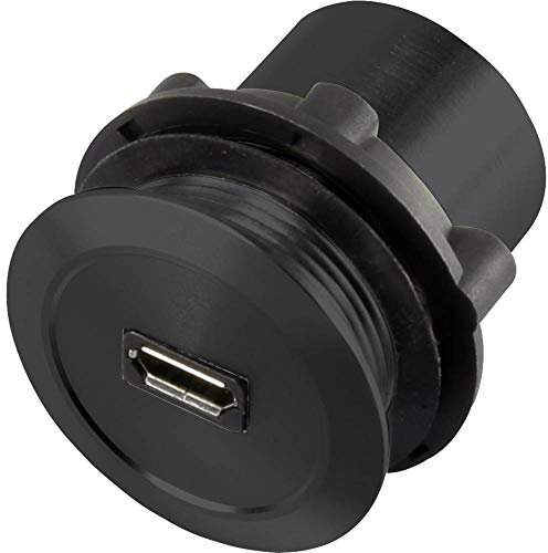 TRU COMPONENTS Micro USB-01-BK Micro USB-Einbaubuchse 2.0 Buchse, Einbau Micro USB A Buchse auf Micro USB B Stecker Inh