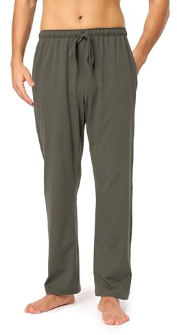 Timone Herren Schlafanzugshose Lang Pyjamahose aus Baumwolle Freizeithose Schlafhose Loungewearhose mit Taschen Nachtwäsche Hose für Herren Sleepwear TPP-001 (Graphite, L)