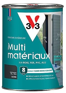 V33 Peinture extérieure Multi-matériaux, Anthracite satin 1,5L