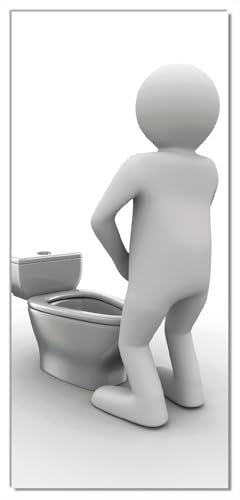 Türtapete Türposter Pinkelndes Computer-Männchen und künstliche Toilette - Größe 93 x 205 cm - Türaufkleber mit Kleister