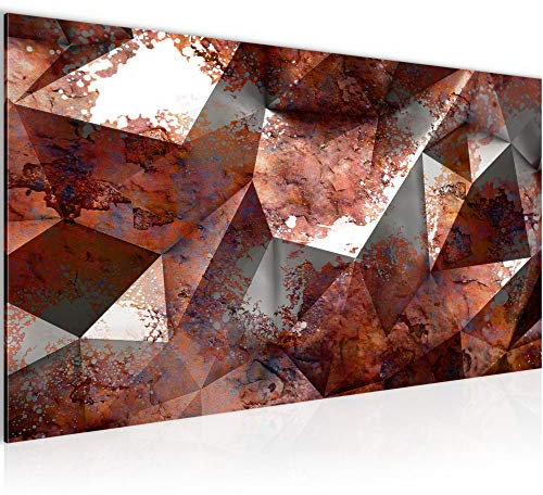 Runa Art Wandbild 3D Effekt 1 Teilig 100 x 40 cm Modern Bild auf Vlies Leinwand Abstrakt Illusion Wohnzimmer Braun 506512a
