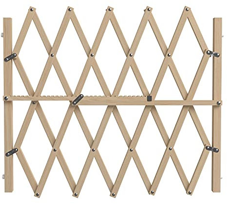 Hochwertiges Hunde-Treppenschutzgitter, PressFix Sicheres Absperr- und Türschutzgitter für Hunde, 84cm Hoch, Verstellbar von 65cm bis zu 104cm in der Breite, Natur-Holz