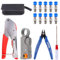 Glarks Koaxialkabel-Crimper-Werkzeug-Set, RG6 RG59 Koaxial-Kompressions-Crimpzange, Doppelklingen, Kabelabisolierzange und Drahtkabelschneider mit 10 F-Kompressionsstecker für Kabelfernsehen, Video,
