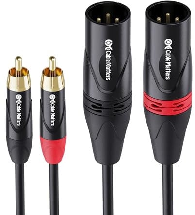 Cable Matters Doble RCA a XLR Desbalanceado Cable de Interconexión de 3m, 2 RCA a XLR Macho (Cable Doble XLR a RCA) - 3m