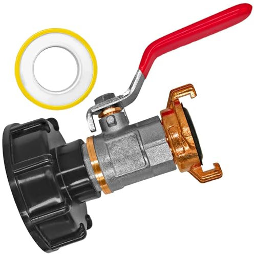 IBC Container Zubehör Adapter Kappe Deckel - Tank Adapter + Kugelhahn mit GEKA