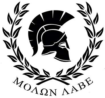 Black Box car Sticker 18CM * 16.6CM Molon Labe Krieger Sparta Personaily Abziehbild-Vinyl-Auto-Aufkleber Schwarz/Silber Black Box car Sticker (Color Name : Black)