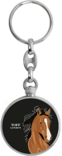 Toff London Brauner Araber-Pferd-Schlüsselanhänger mit seitlichem Kopf