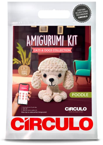 CRCULO Amigurumi Häkelset - Katzen & Hunde - Alles enthalten Einfache Anleitung - Zwischenhäkelset - Tier Amigurumi Garn Pudel