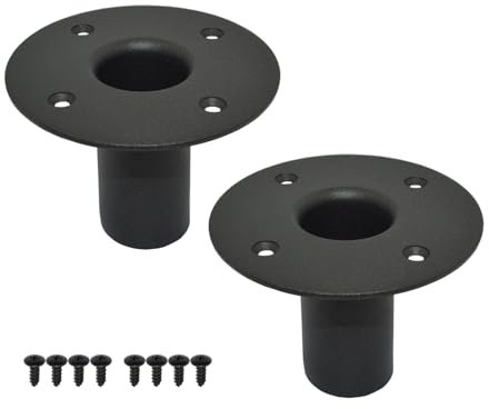 Howonder Haut - Parleur Stand Top Cap 4.33 x3.29, Support de Barre de Haut - Parleur en métal, 110x85mm (Pack de 2 Noir)