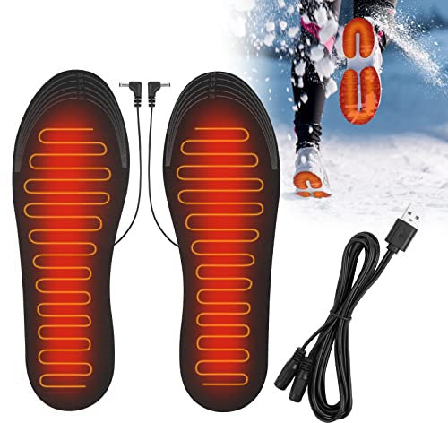 Flintronic Beheizte Einlegesohlen, Beheizbare Sohlen, Wiederaufladbare Thermosohlen für Herren und Damen, Waschbar, Größe 35-40(Zuschneidbar), für Wandern, Klettern, Camping