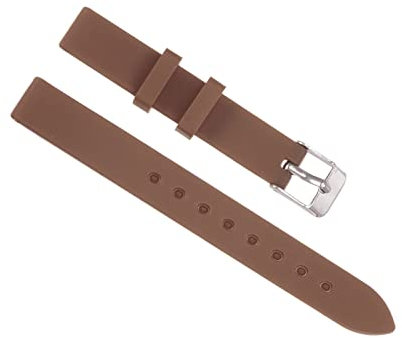 sourcing map Bracelet de Montre Bande Doux Caoutchouc 12mm Largeur, Rapide Release Rechange Silicone Courroie, Marron