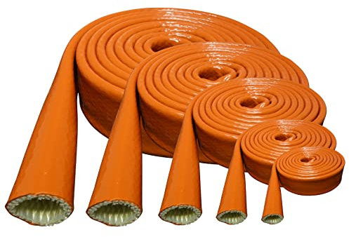 2m Silikon-Titan Hitzeschutzschlauch ID-Ø 10mm rot | VIELE LÄNGEN & GRÖSSEN 8-80mm | Schutzschlauch Silikonschlauch Kabelschlauch Isolierschlauch Schlauch Fiberglas Kälteschutzschlauch|Premium