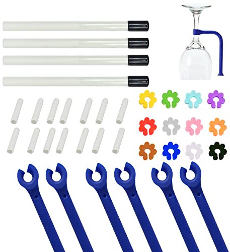 Zaky Dishwasher Attachment Kitchen Gadget Clip for Wine Glass Wine Glass Charms Tags Dishwasher Rack Tine Prong Repair End Cover Caps 42 pcs