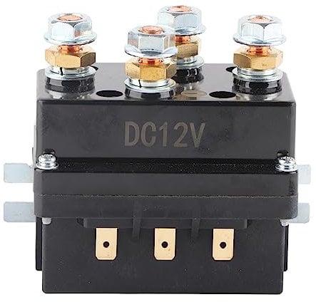 Dioche 500A 12V Winch Solenoid Relay Contactor, Fit for ATV UTV 8000Lb-12000Lb Winches, Manual, Panel Mount, Normally Open, 15W, 12V DC, 500A