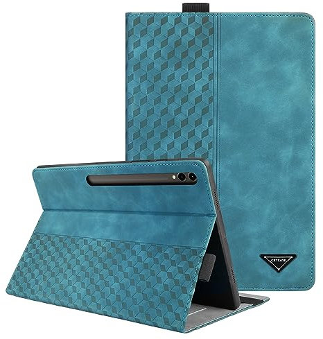 CXTCASE Custodia per Samsung Galaxy Tab S9 Plus 2023/S8 Plus 2022/S7 FE 2021/S7 Plus 2020 12.4 Pollici, Intelligente Tablet PU Cover Samsung Galaxy Tab S9+/S8+/S7 FE/S7+, Verde