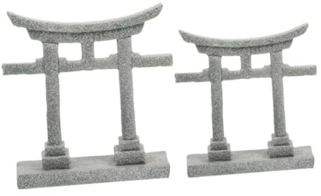 Milisten 2pièces Porte Japonaise Miniatures pour Aquarium Décoration De Paysage pour Réservoirs De Élégantes Accessoire De Jardin Et Décoration De Table Ornement Artisanal pour