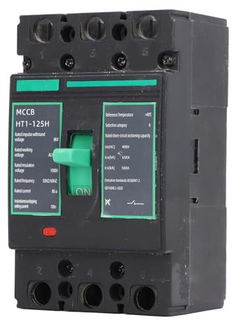 Tyenaza DC-Miniatur-Leistungsschalter, AC 400 V, 3P, MCCB, 80 A, Schutzschalter, Hohe Schaltleistung, Solar-Batterie-Schutzschalter Für Solar-PV-Systeme Und Wohnmobile, DIN-Schienenmontage
