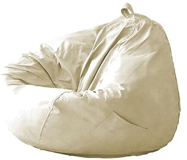 UGEFKMQ Riesen Bean Bag Chairsitzsack, Gamer-Stuhl, Sitzsack Für Wohnzimmer, Für Drinnen Und Draußen, Wasserdicht, Einfache Reinigung, Langlebig Und Bequem (Ohne Füllstoff).,Beige,90Cm*100Cm