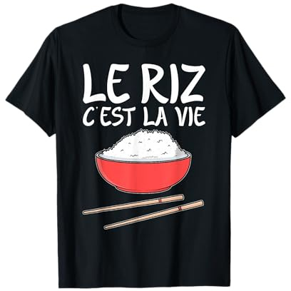 Humour Riz Graine Japon Cuisine Bol de Riz Baguettes T-Shirt