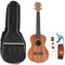 26-Zoll-Ukulele-Mahagoni-Ukelele-Bausatz für Hawaii-Gitarre mit Stimmgerät, Kapodaster, Ersatzsaiten, Riemen, Gigbag für Starter für Erwachsene