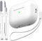 MHYALUDO Custodia per AirPods Pro di seconda generazione, Custodia per AirPods Pro in morbido silicone anticaduta e antiurto Skin Touch con portachiavi e kit di pulizia,Bianco