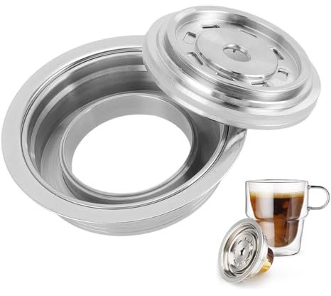 Adattatore per Cialde caffè Riutilizzabili in Acciaio Inossidabile, Supporto Convertitore per Cialde, Compatibile con ENV135, GCA1, Next POP (80 ml)