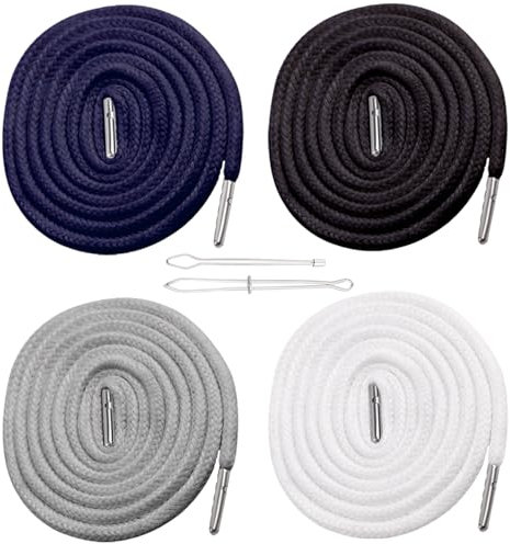 4 Pcs Replacement Drawstring Cord for Pants, Round Cotton Drawstring for Hoodies, Sweatpants, Sweaters, Jogging Bottoms