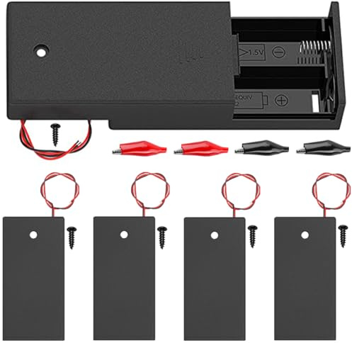 MKBKLLJY 5Pcs 2AA Battery Holder with Switch 2 x 1.5V AA Battery Holder Case with ON/OFF Switch Wire Leads and Mounting Screws Alligator Clips for DIY DC equipment Remote control Radio Flashlight