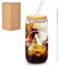 Larfraecy Taza de cristal personalizada A-Z 16Oz Vasos con tapa,pajita y cepillo de paja,Vasos cafe,Vaso de Cerveza para Batidos,Jugo,Boba,Coca,Regalos de cumpleaños para mujeres mamá (A)