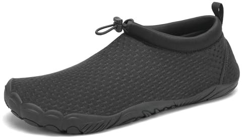Mishansha Unisex Badeschuhe Atmungsaktiv Mesh Wasserschuhe Sommer Schnell Trocknend Aquaschuhe, Massiv Schwarz 38