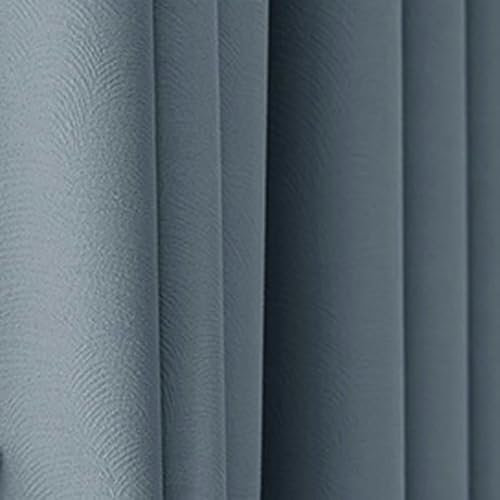 Dsnyu Gardinen Küche Modern, Scheibengardinen Blau Volltonfarbe Polyester Curtain Dekorativ für Fenster 2er Set 137x229cm BxH