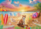 300 Piece Puzzles for Adults Large Piece - Large Jigsaw Puzzles for Kids and Seniors - Seaside Sunset and Cats