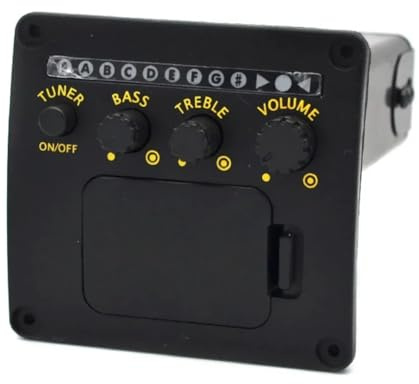 Begchy Professioneller Akustikgitarren-Preamp EQ Tuner Pickup Gitarren-Pickups Preamp Tuner Piezo Pickup Equalizer Gitarrenzubehör