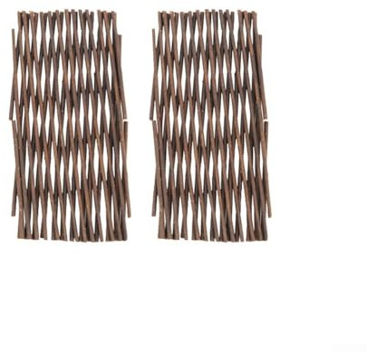 Lot de 2 panneaux de treillis de jardin extensibles - 40 x 20 cm - Clôture télescopique en bois - Clôture décorative de jardin pour extérieur, terrasse, balcon, arrière-cour