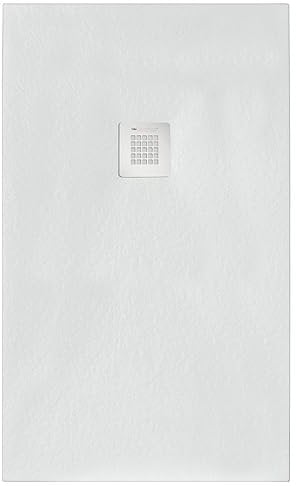 Piatto doccia rettangolare 90x70 cm effetto pietra marmoresina STONE bianco FRANCIA