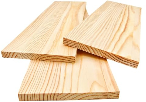 Planches de bois rectangulaires, blocs de bois non vernis pour travaux manuels, 30 x 10 x 1 cm, vierges, pour la sculpture, la peinture et le pyrogravure, lot de 3 pièces