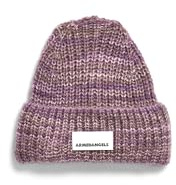ARMEDANGELS Unisex Mütze aus Mohair-Woll Mix SNOWAA STAMPATO Orchid-walnut Creme