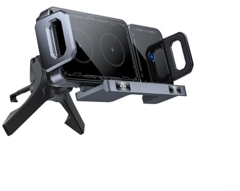 15 W Wireless Auto Handyhalterung mit Ladefunktion für Samsung Z Fold 7/6/5 und Z Flip 7/6/5, sicheren Halt und Schnellladefähigkeit für Faltbare Smartphones im Fahrzeug(Silver)