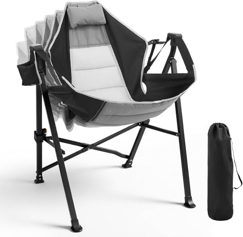 DriveMo Faltbarer Campingstuhl mit Fußstütze, 180kg, Schaukelfunktion