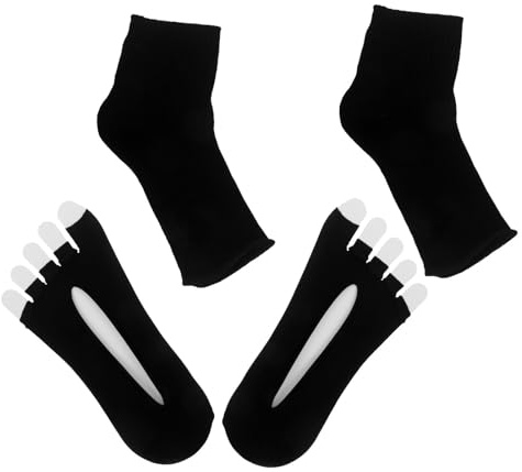 RUNROTOO Gel Maniküre Fußausrichtungssocken, UV beständige schwarze Stoffüberzüge im 2er Set, komfortabel für Nagelkünstler bei Gel Pedikuren