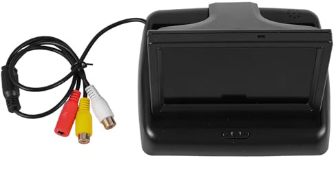 DOITOOL Schermo per Auto Pieghevole Nero in Abs 12v 24v Monitor Retrocamera per Camion e Auto per Guida Sicura e Parcheggio