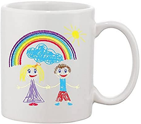 Tasse céramique motif dessin de votre enfant pour parents et grand-parents
